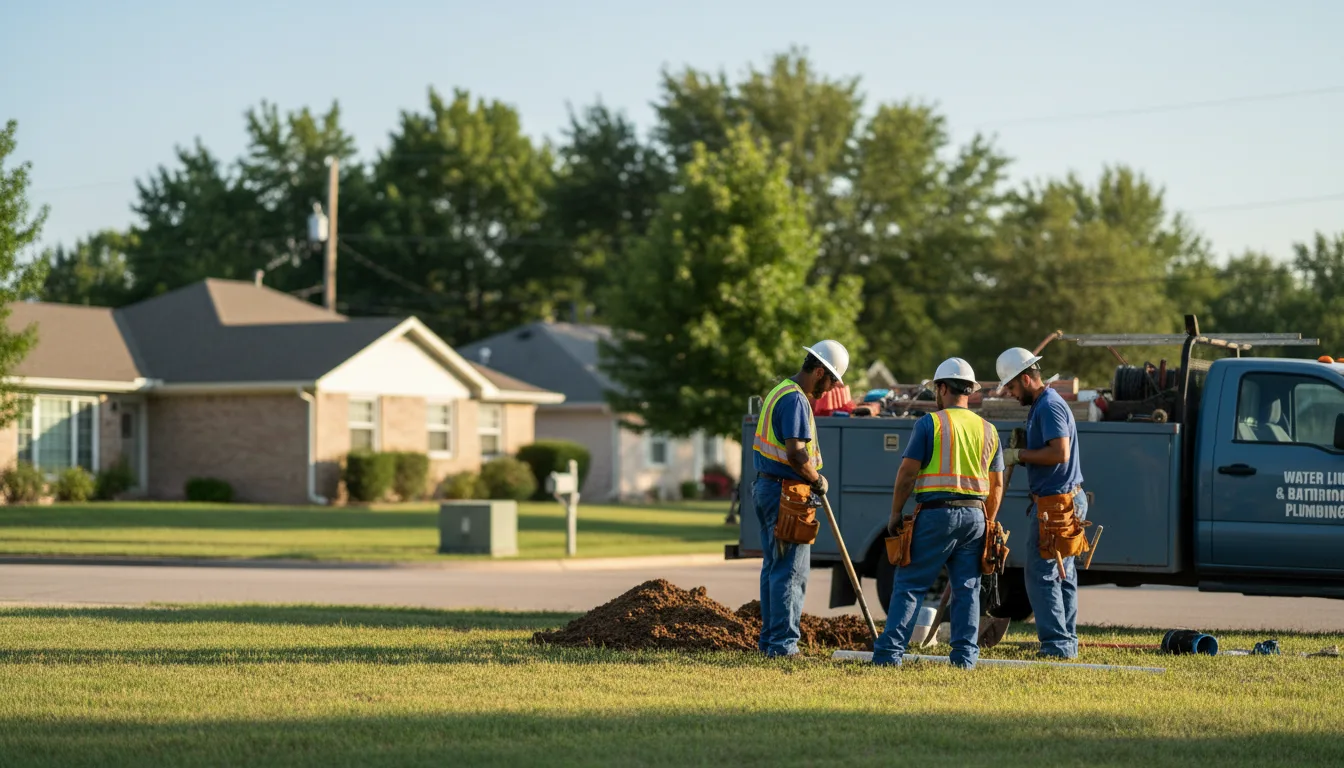 Residential water line and bathroom plumbing service in Harwood, ND